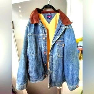 Tommy Hilfiger jean jacket with courdoroy collar xl warm